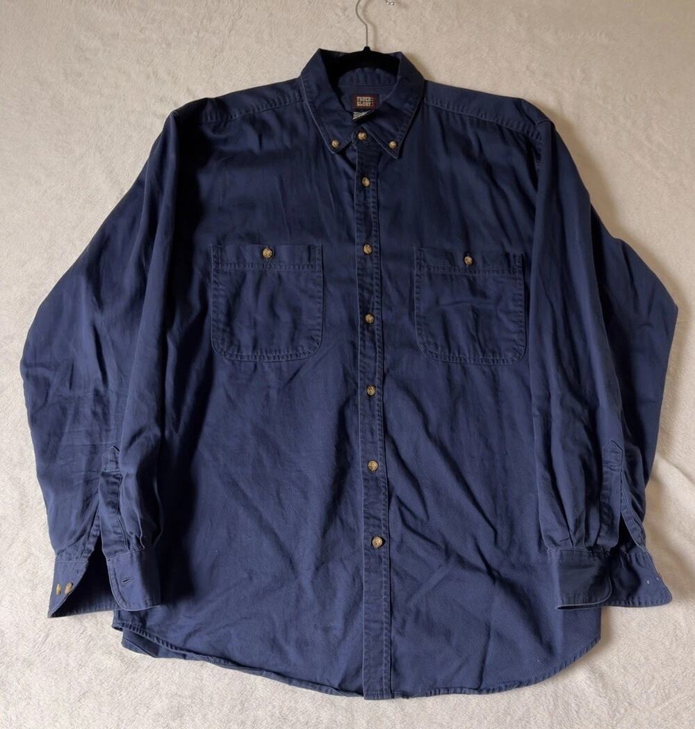 Faded Glory Men’s Blue Button Up Shirt Pocket Size Large